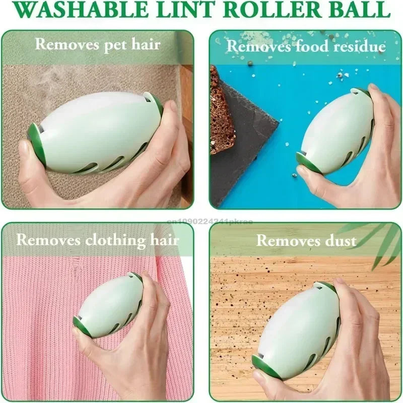 Portable Lint Remover Roller Washable Needed for Clothes Pets Dust Green Pet Hair Remover Lint Removing Tool Durable Plastic